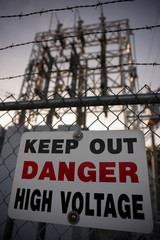 Keep Out Danger High Voltage Sign