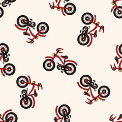 Naklejka premium transportation bike , cartoon seamless pattern background
