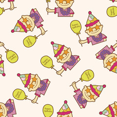 birthday , cartoon seamless pattern background