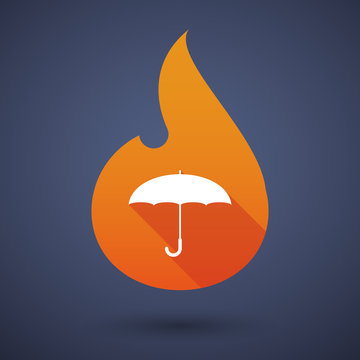 Flame icon with an umbrella