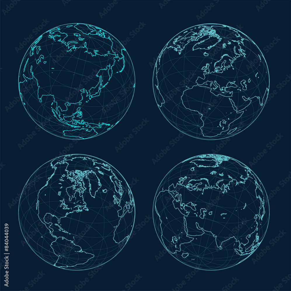 Wall mural vector globe background