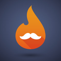 Flame icon with a moustache