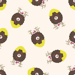 monster cartoon , cartoon seamless pattern background