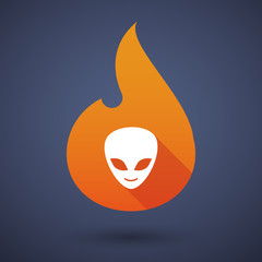 Flame icon with an alien face