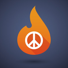 Flame icon with a peace sign