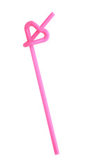 Pink straws on a white background