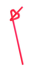 Red straws on a white background