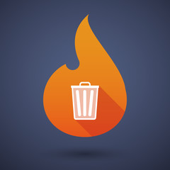 Flame icon with a trash can