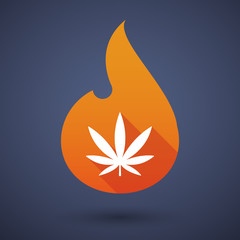 Flame icon with a marijuana leaf
