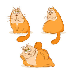 Cartoon cat character design set