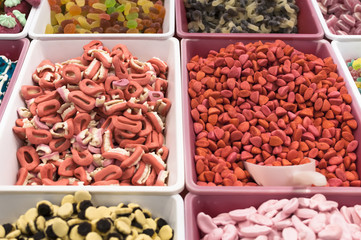 Colorful jelly candies for sale at market