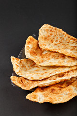 traditional russian food baking from dough and meat