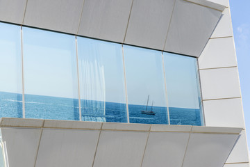 Sailboat reflected