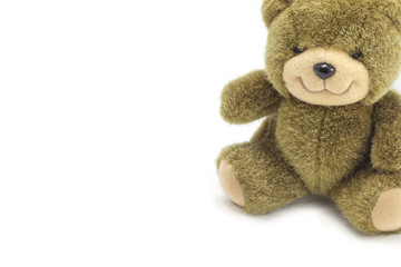 Bear toy on the white background