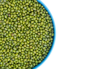 green beans in bowl on white background