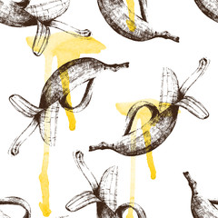 Ręcznie rysowane banany bez szwu - 84046018