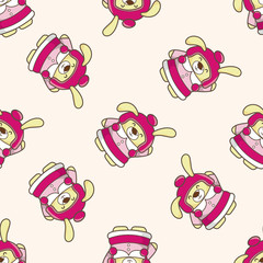 animal rabbit winter cartoon , cartoon seamless pattern background