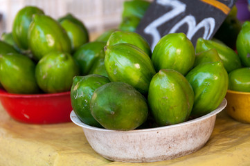 Green Eggplants for Sale in Brazilian Street Market