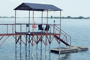 outdoor gazebo on the water