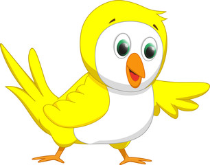 cute yellow bird cartoon