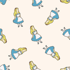 alice in wonderland , cartoon seamless pattern background