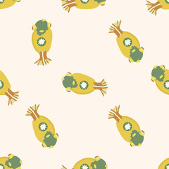 bizarre monster icon 10, cartoon seamless pattern background
