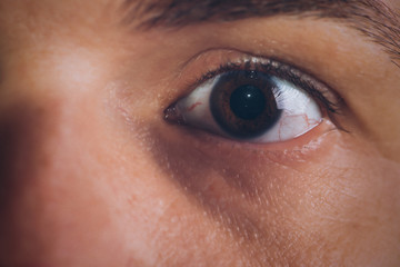 Fototapeta na wymiar Close-up of the eye of a man