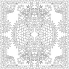 unique coloring book square page for adults - floral authentic c