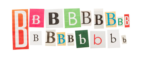 Letters B from newspapers
