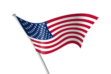 USA flag of a waving