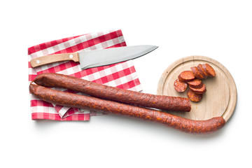 sliced dried sausages