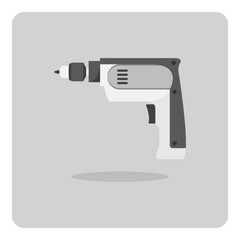 Vector of flat icon, electric drill on isolated background
