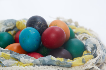 Easter eggs are folded into the fabric