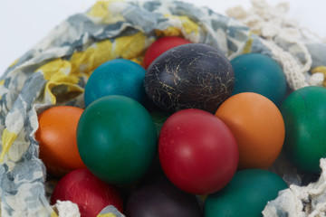 Easter eggs are folded into the fabric
