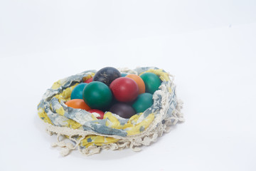 Easter eggs are folded into the fabric