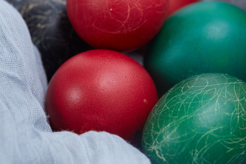 Easter eggs are folded into the fabric