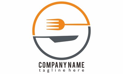 Fork spoon knife food logo vector