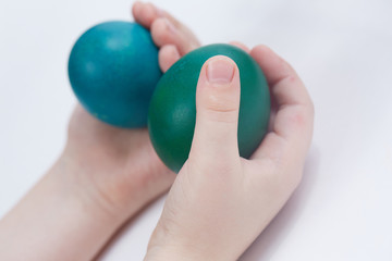 Easter eggs in the children's hands