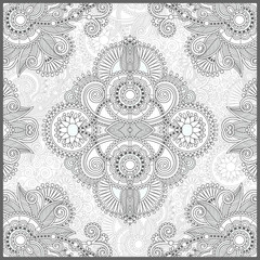 unique coloring book square page for adults - floral authentic c