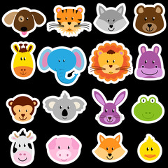 Vector Zoo Animal Sticker Collection