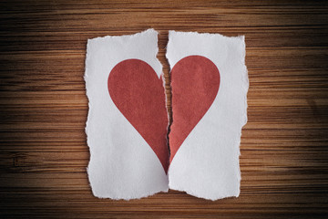 Broken paper heart