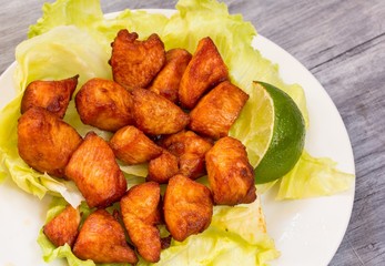 Chicken 65 popular appetizer served in bars of India