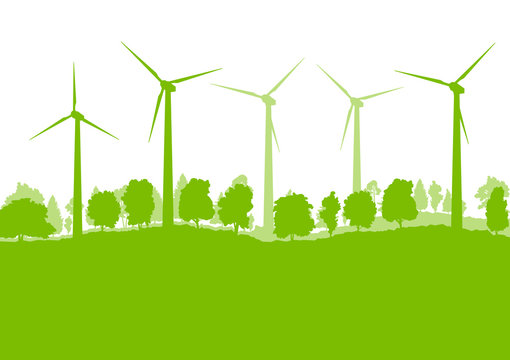 Wind generator turbine clean energy concept vector background