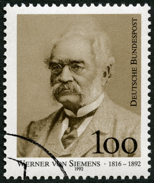 GEMANY - 1992: shows Ernst Werner Siemens (1816-1992), inventor