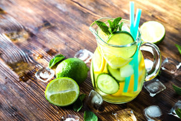 Fresh water with fruit