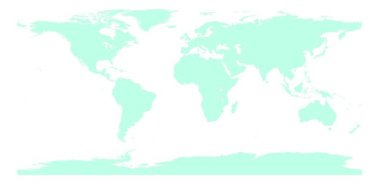 Weltkarte Farbe indicolite green