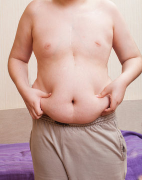 Boy 11 years metabolic disorder. belly child obese patients