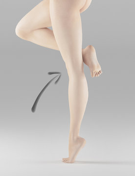 Gambe donna nude ginocchio sinistro indicato