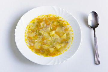 Soup in plate