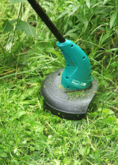 Taille de gazon avec un coupe-herbe © hcast